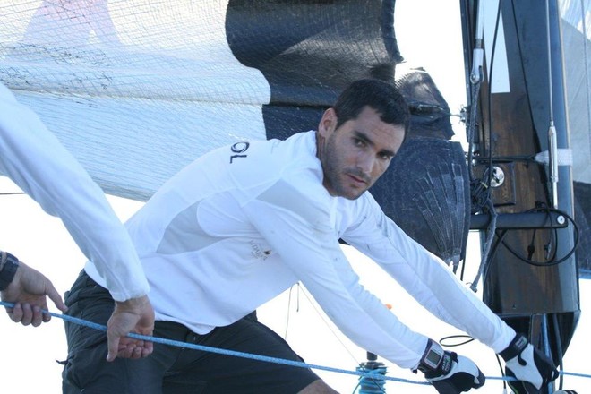 Olympic gold sailor Anton Paz on Team Extreme - Act 8, Almeria, Extreme Sailing Series 2011 © Junta de Andalucía
